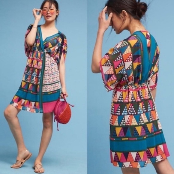 Anthropologie Maeve Geometric Dress - Picture 3 of 12